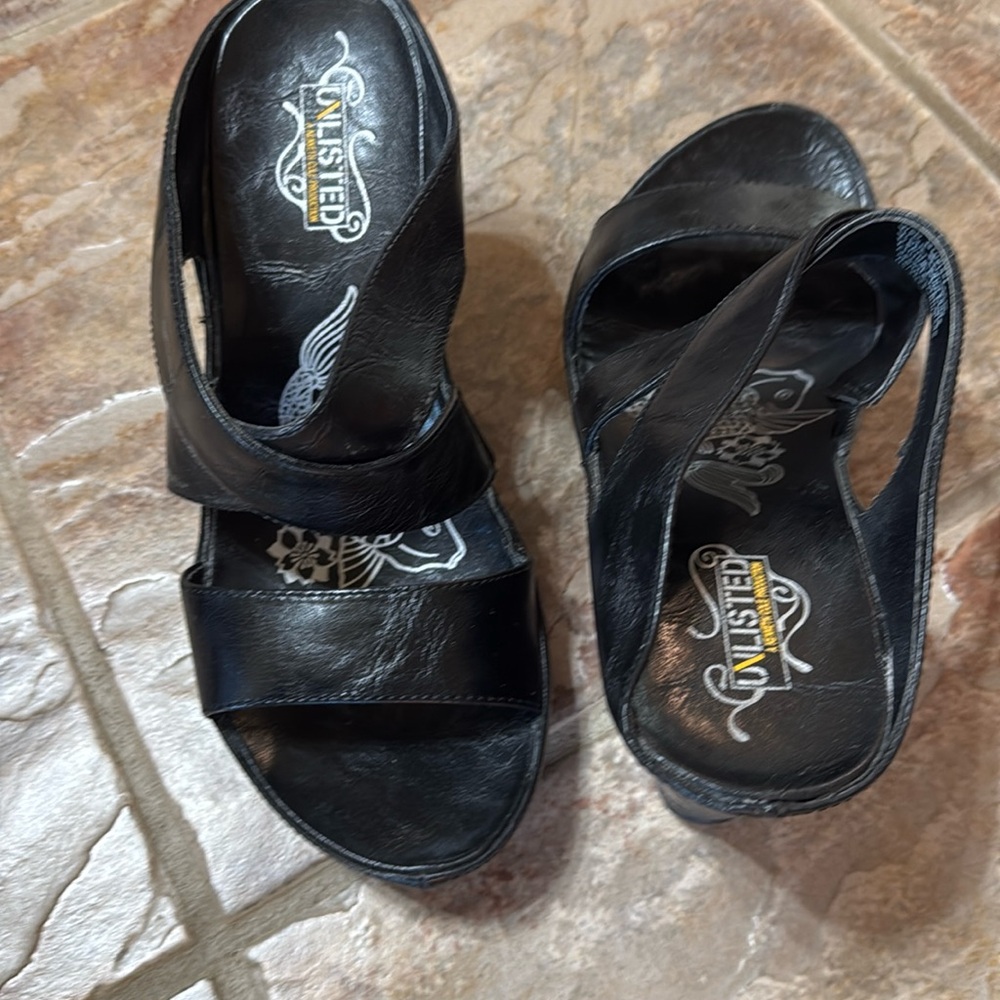 Dressy black WEDGES!